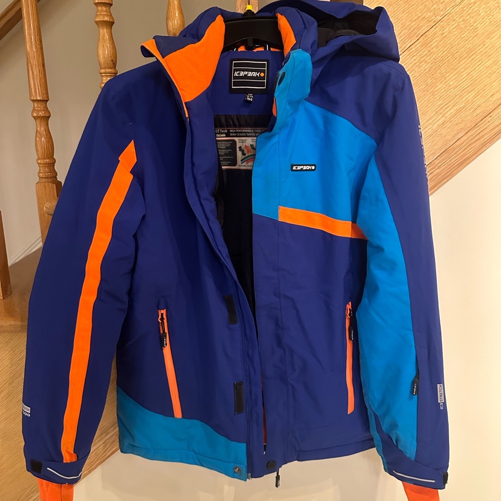 Kids' Blue and Orange Puffer Jacket
